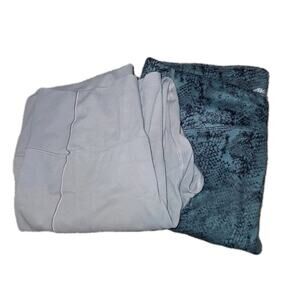 Avia Womens Leggings size L (12-14) brown and green Geometric Leggings lot of 2